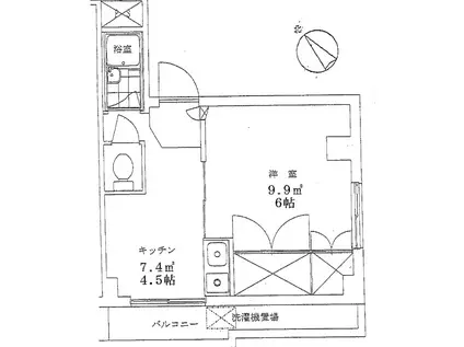 SNビル(1K/4階)の間取り写真