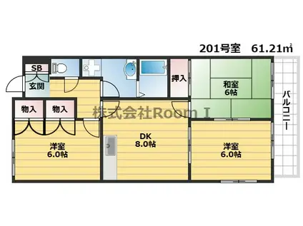 メゾンニシザ・旭化成ヘーベルメゾンHEBEL HAUS(3LDK/2階)の間取り写真