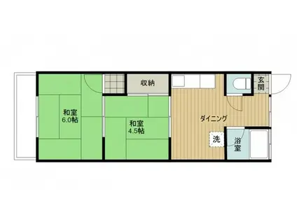 新雅ハイツ(2DK/2階)の間取り写真