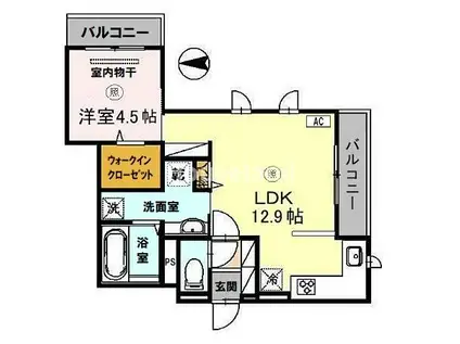 クレスト光洋(1LDK/3階)の間取り写真