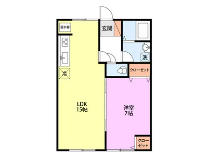 ハイダウェイズ(1LDK/1階)の間取り写真