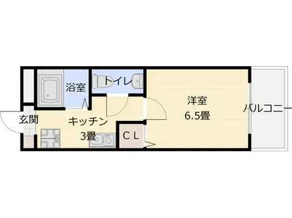 オレンジハウス2(1K/3階)の間取り写真