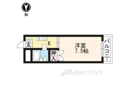 ポアール墨染(1K/1階)の間取り写真