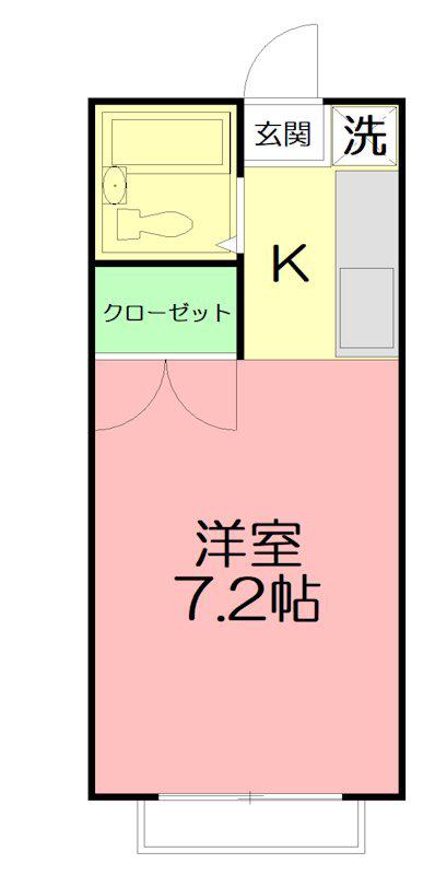 ヤマト南矢名ハウス(1K/1階)の間取り写真