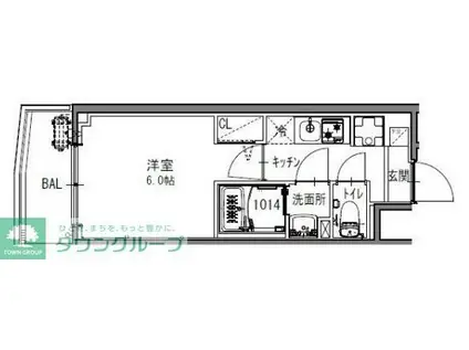 S-RESIDENCE本中山ALORIA(1K/1階)の間取り写真