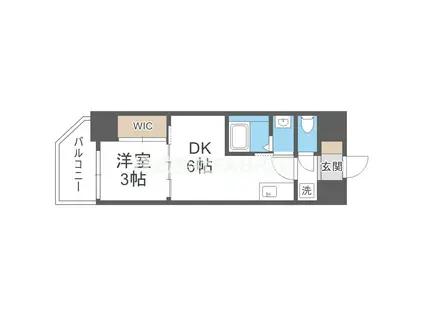 ソルテラス四天王寺前夕陽ヶ丘(1DK/8階)の間取り写真