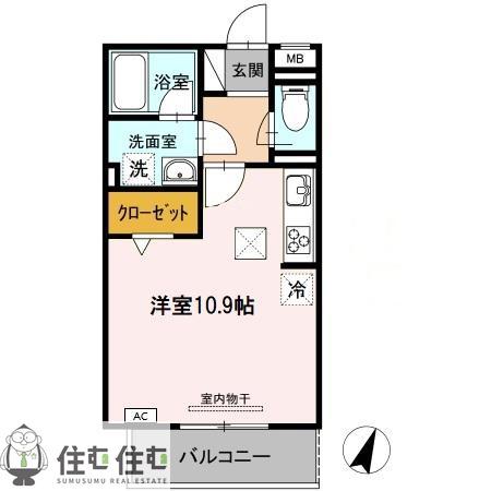 ベルウッド(ワンルーム/3階)の間取り写真