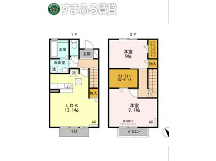 ファミ―ユ ルポ(2LDK/1階)の間取り写真