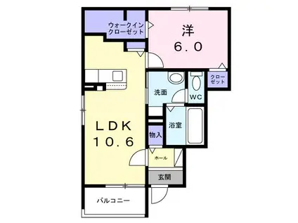 ノール・エトワール(1LDK/1階)の間取り写真