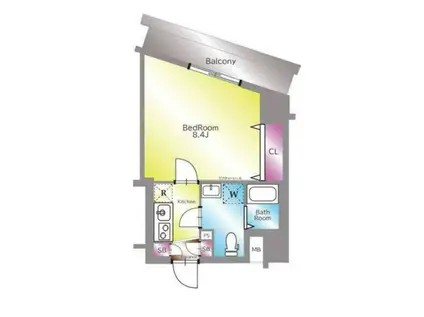 アイルイマージュ押上イースト(1K/2階)の間取り写真