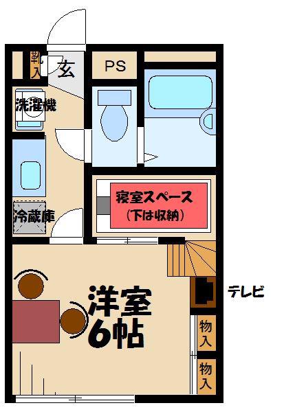 レオパレス多摩百草(1K/2階)の間取り写真