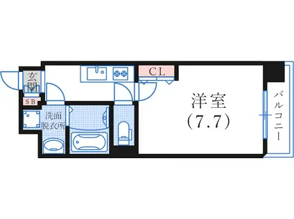 LIVIAZ KOBE CREST(1K/4階)の間取り写真