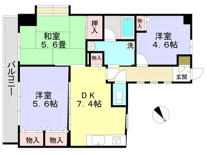 ロイヤルステージ本千葉(3DK/4階)の間取り写真