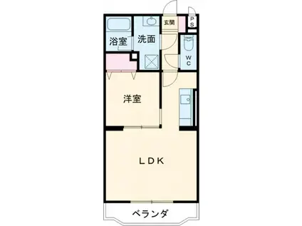 MISTRAL(1LDK/2階)の間取り写真