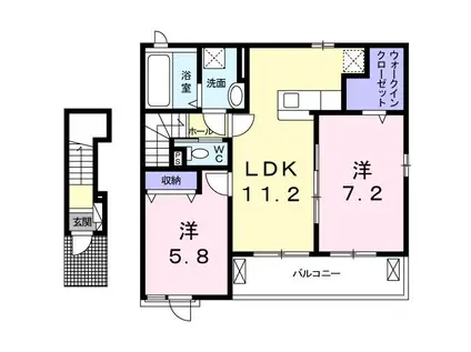 サニーレジデンス(2LDK/2階)の間取り写真
