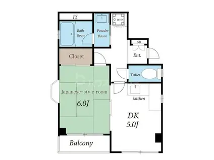 ライネスハイム(1DK/2階)の間取り写真