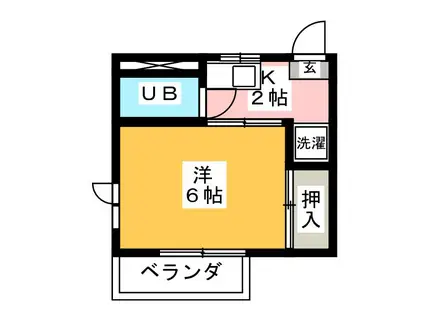 ロワイムサンハイツ山宮(1K/1階)の間取り写真