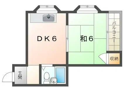 マックスハイツ(2K/2階)の間取り写真