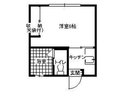 みたまコーポ(1K/2階)の間取り写真