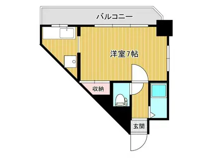 クロスロード永田(1K/4階)の間取り写真