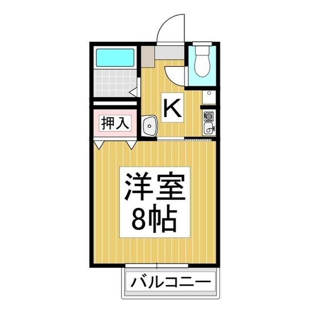 第6松本コーポ(1K/2階)の間取り写真