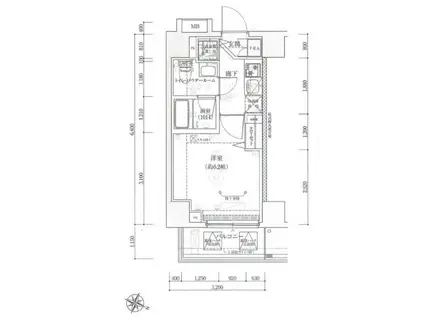 ベルシード横濱吉野町マキシブ(1K/3階)の間取り写真