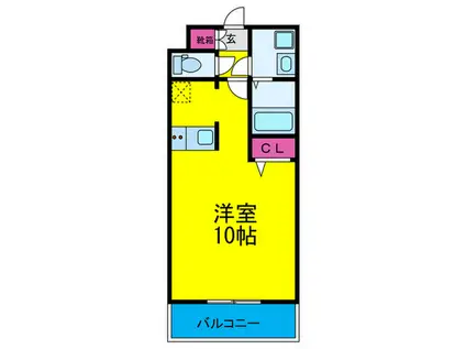 BEGIN巽中(ワンルーム/3階)の間取り写真
