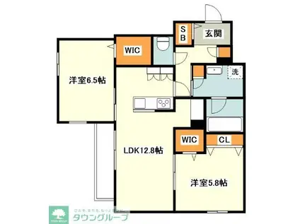 リカ・アイナ(2LDK/3階)の間取り写真