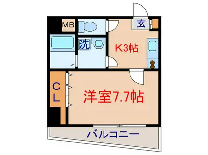 AMITIE(1K/3階)の間取り写真