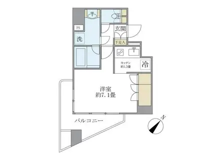 KDXレジデンス日本橋箱崎(1K/4階)の間取り写真