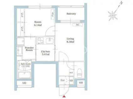 リアンレガーロ平尾ステーション(1LDK/2階)の間取り写真