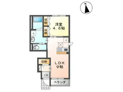 ステラ クオーレ(1LDK/1階)の間取り写真