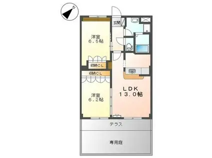 ミューズ(2LDK/1階)の間取り写真