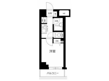 ロアール戸越(1K/4階)の間取り写真