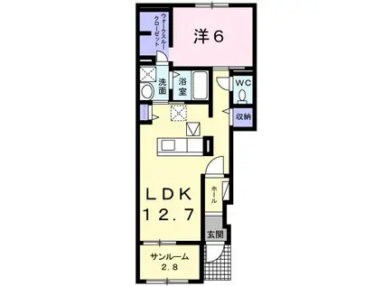 クレール ソフィア YS(1LDK/1階)の間取り写真
