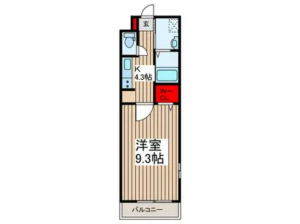 武蔵藤沢駅 徒歩5分 平成29年 1K 都市ガス(1K/2階)の間取り写真