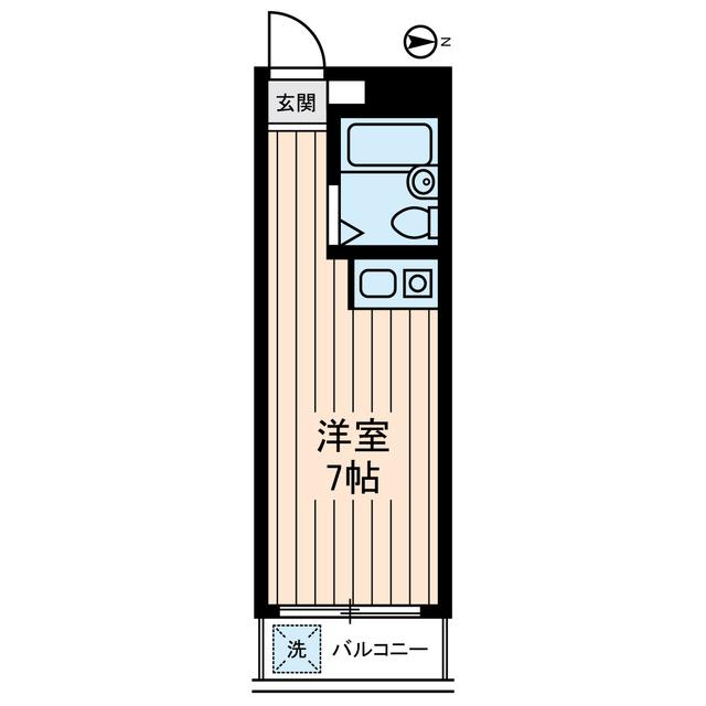 MKC新井薬師ハイツ(ワンルーム/3階)の間取り写真