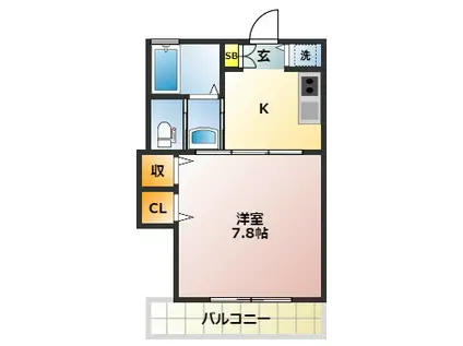 アルテシアン夙川(2LDK/1階)の間取り写真