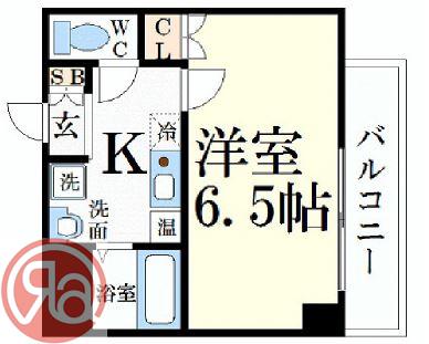 みおつくし堂島(1K/5階)の間取り写真