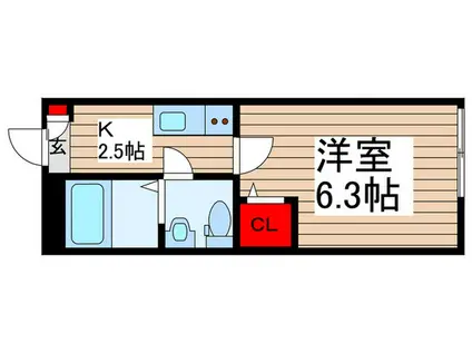 KEIAI RESIDENCE 清瀬III(1K/2階)の間取り写真