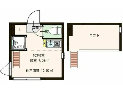 メゾン・ジャンティーユ(ワンルーム/1階)の間取り写真