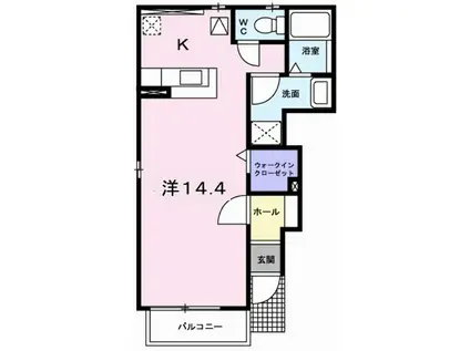 スイート ガーデンI(1K/1階)の間取り写真