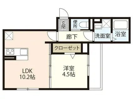 Jブルー翠II(1LDK/1階)の間取り写真