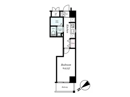 CQレジデンス大阪ウエスト(1K/7階)の間取り写真