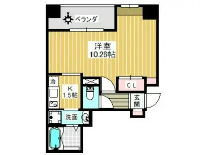 グローバン本所吾妻橋駅前(1K/12階)の間取り写真