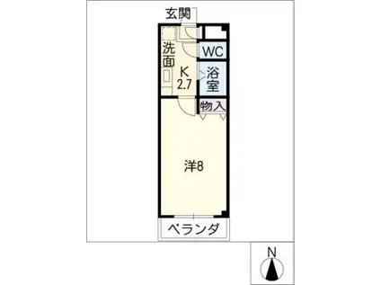 ロジュマン ウメツボ(1K/4階)の間取り写真