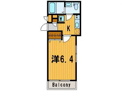 リブリ三ッ沢フラッツ(1K/2階)の間取り写真