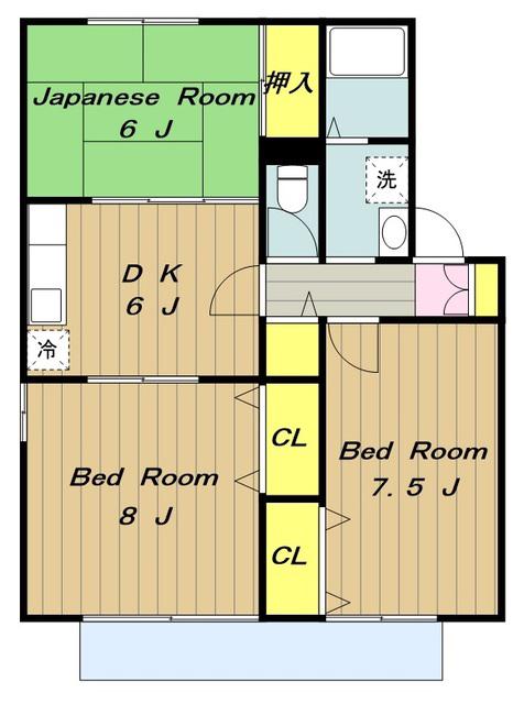 パークヒル越野(3DK/2階)の間取り写真