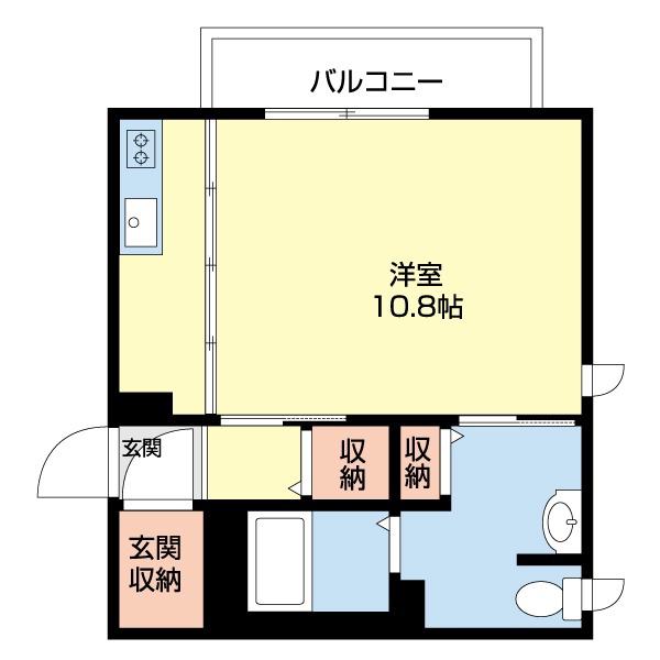 リヴェール紀三井寺(ワンルーム/1階)の間取り写真