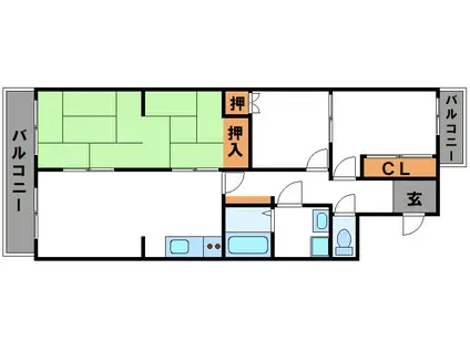 グリーンマンション長尾(4LDK/5階)の間取り写真